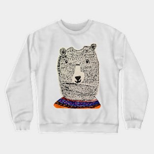 Fuzzy bear face kids art Crewneck Sweatshirt